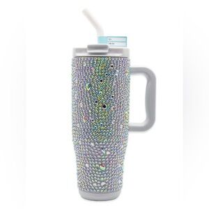 Simply Southern White Silver Rhinestone Studded Embellished 40 oz Tumbler New